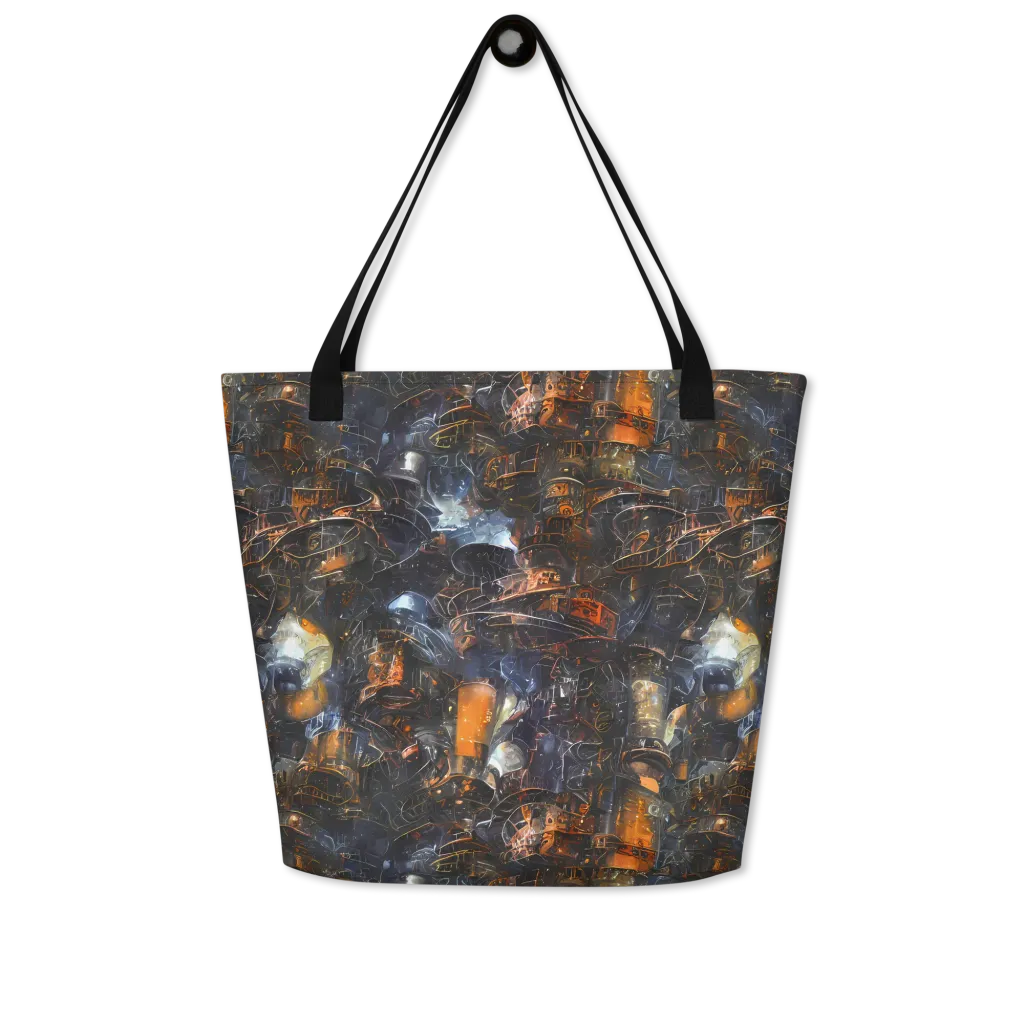 Midnight Mechanica on Large Tote Bag W/ Pocket — Front