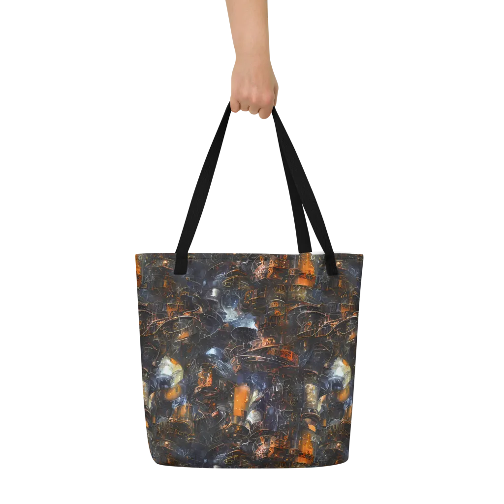 Midnight Mechanica on Large Tote Bag W/ Pocket — Front