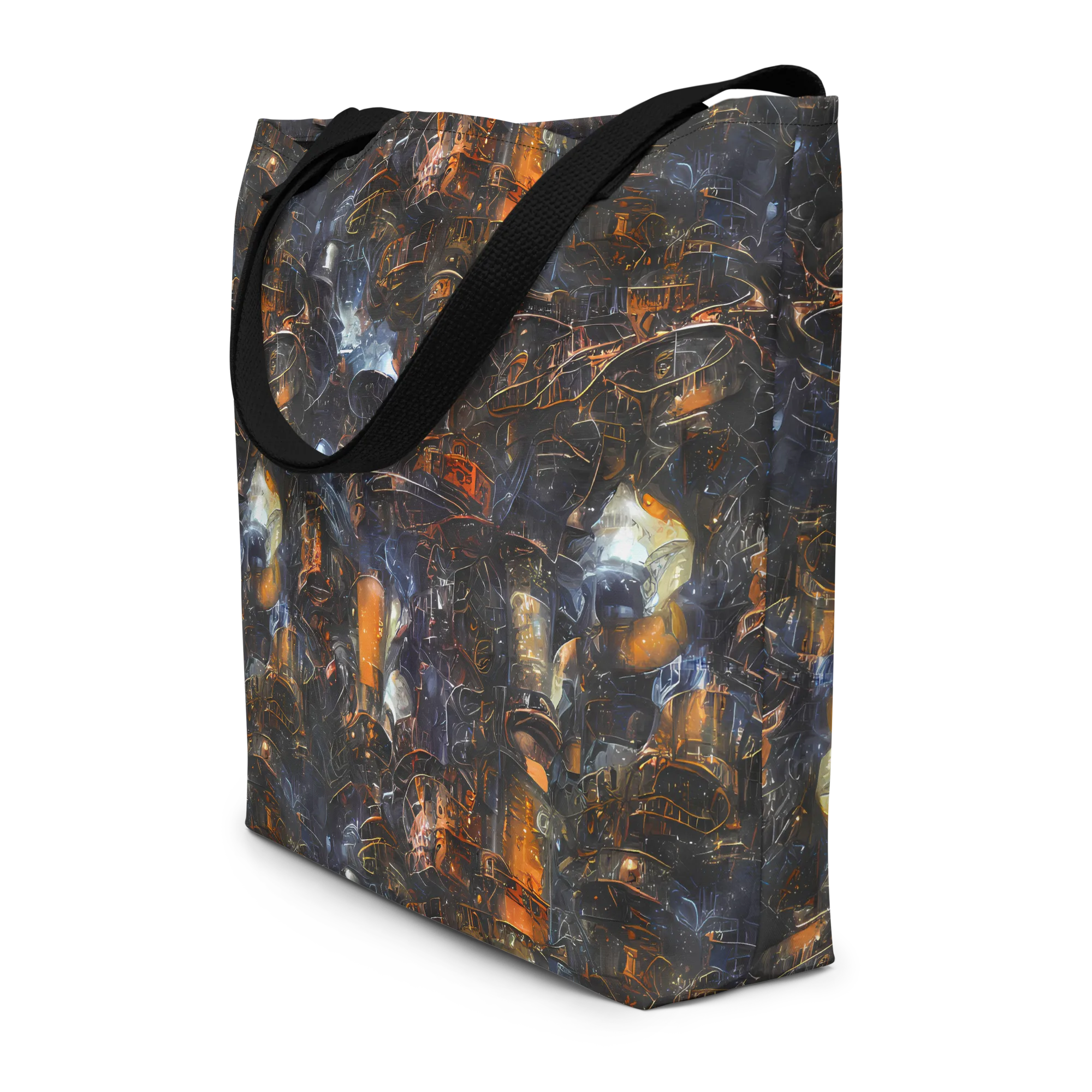 Midnight Mechanica on Large Tote Bag W/ Pocket — Front