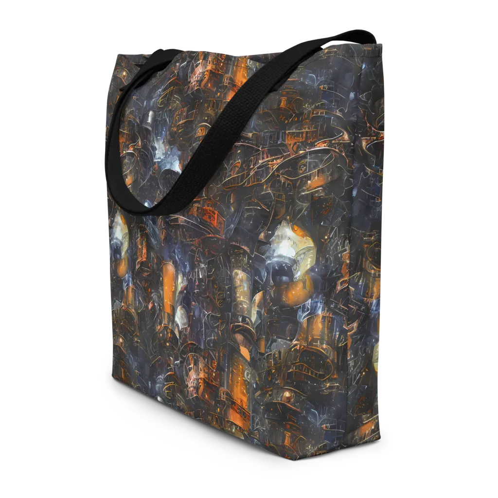 Midnight Mechanica on Large Tote Bag W/ Pocket — Front