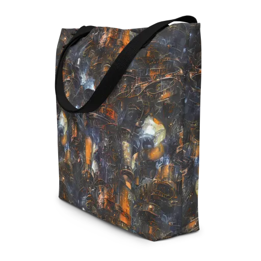 Midnight Mechanica on a Large Tote Bag W/ Pocket