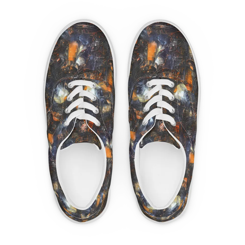 Midnight Mechanica on Men's Lace-Up Canvas Shoes — Front