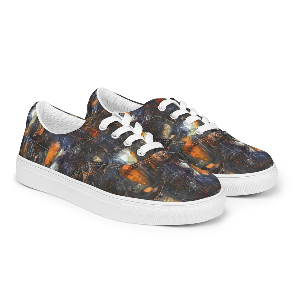 Midnight Mechanica on Men's Lace-Up Canvas Shoes — Right Front