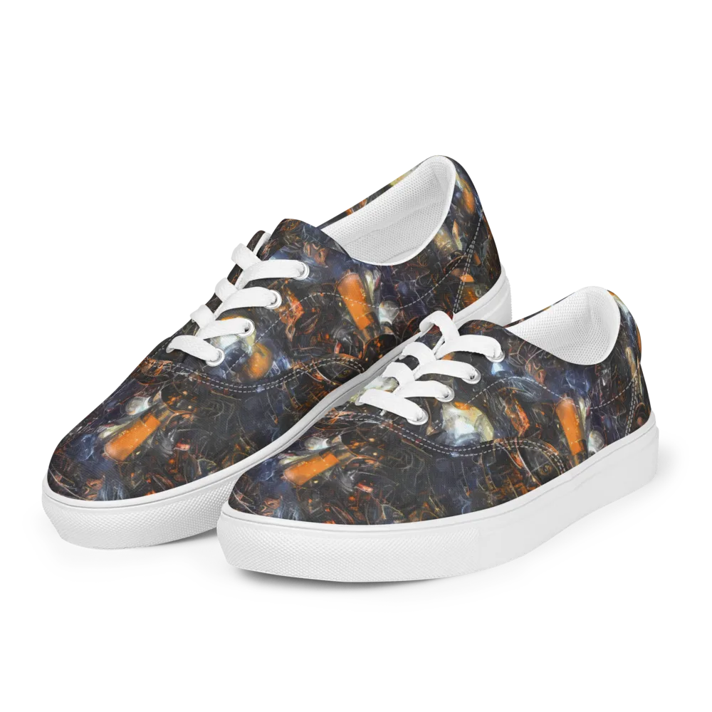 Midnight Mechanica on Men's Lace-Up Canvas Shoes — Left Front