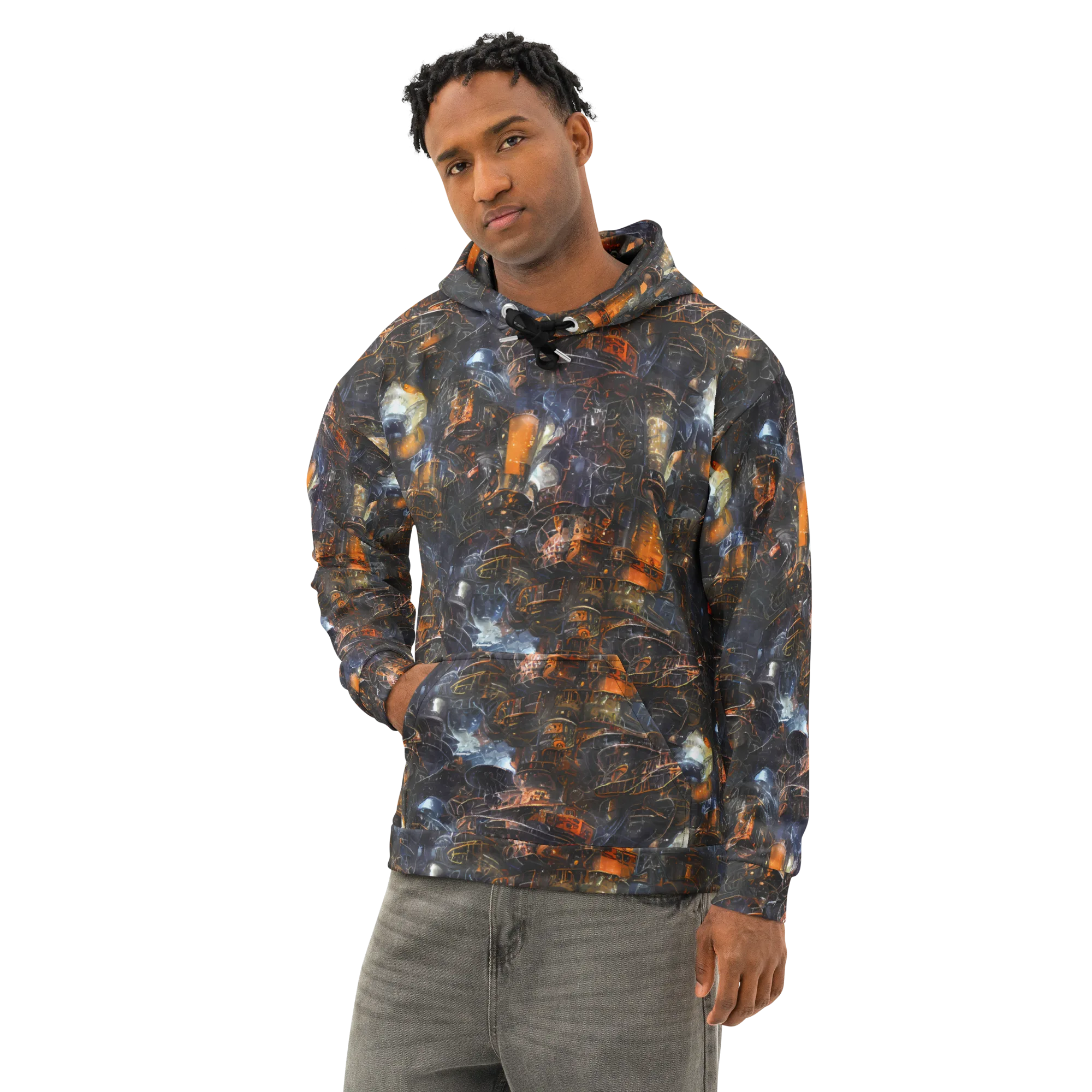 Midnight Mechanica on Cotton Hoodie — Left Front