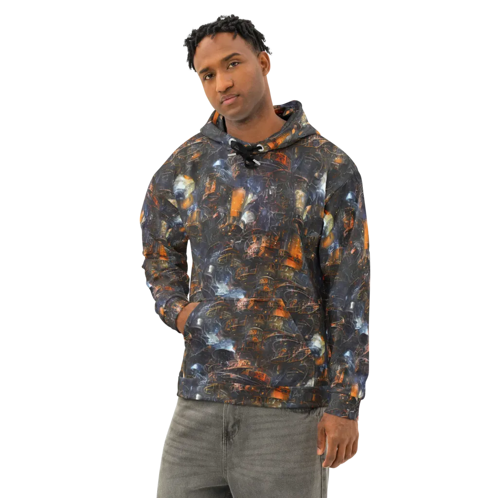 Midnight Mechanica on Cotton Hoodie — Left Front