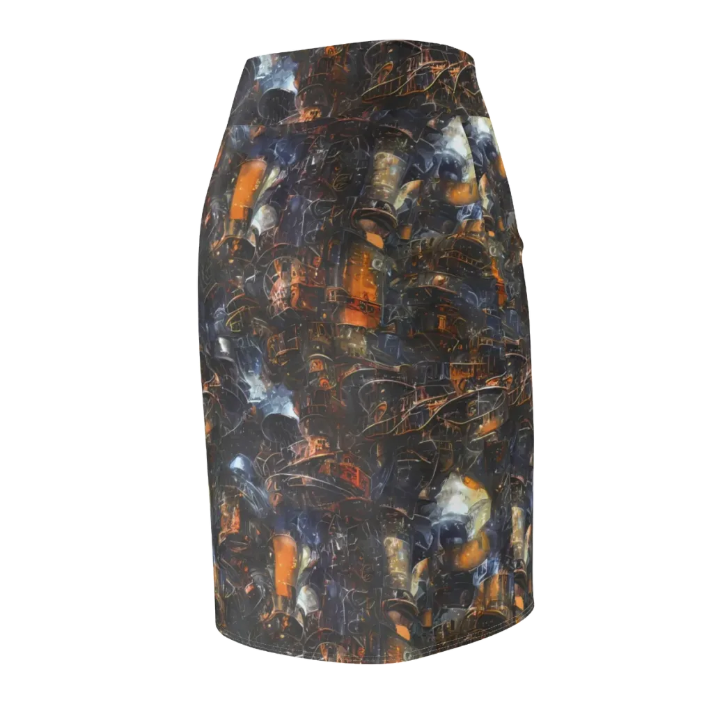 Midnight Mechanica on Pencil Skirt — Back Side