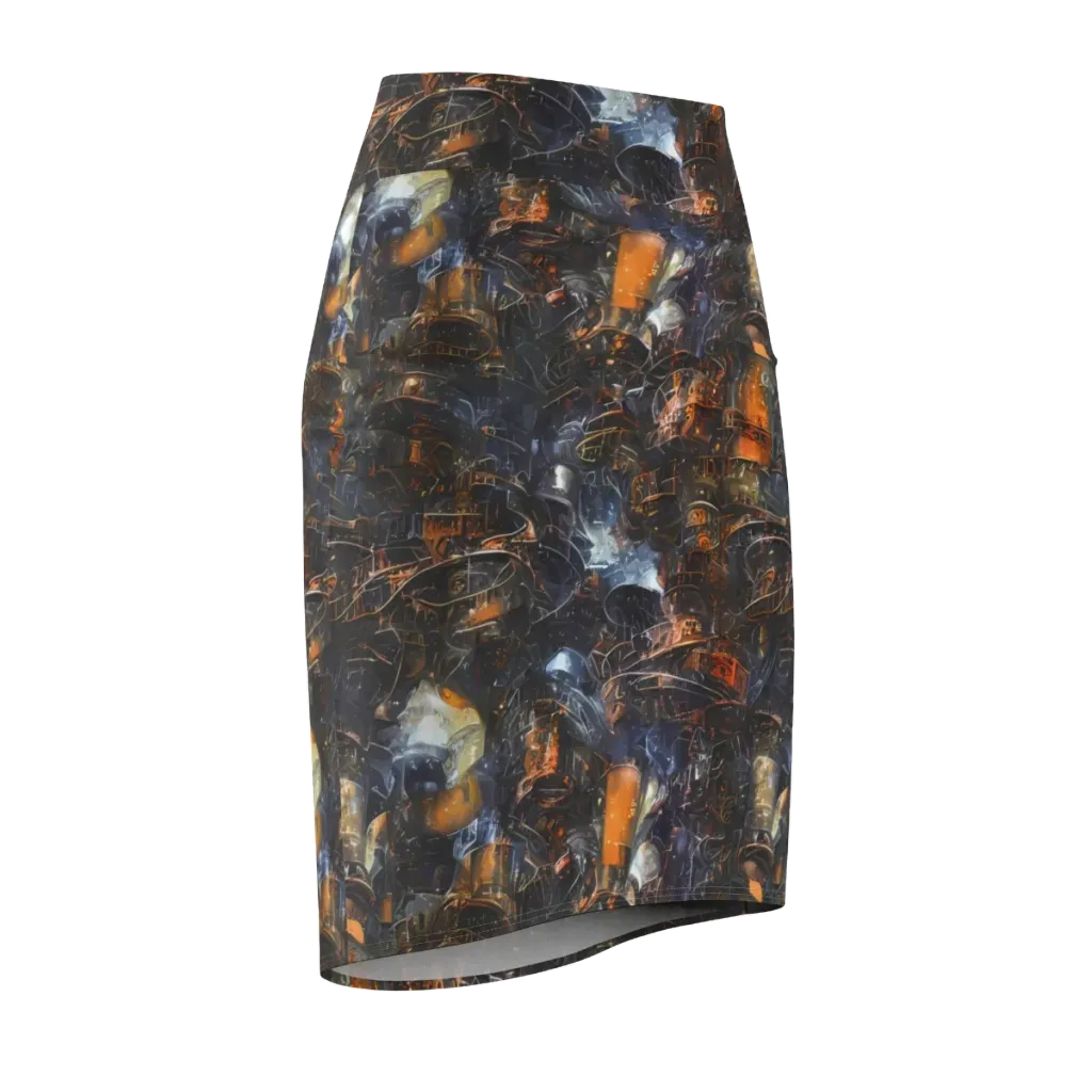 Midnight Mechanica on Pencil Skirt — Front Side