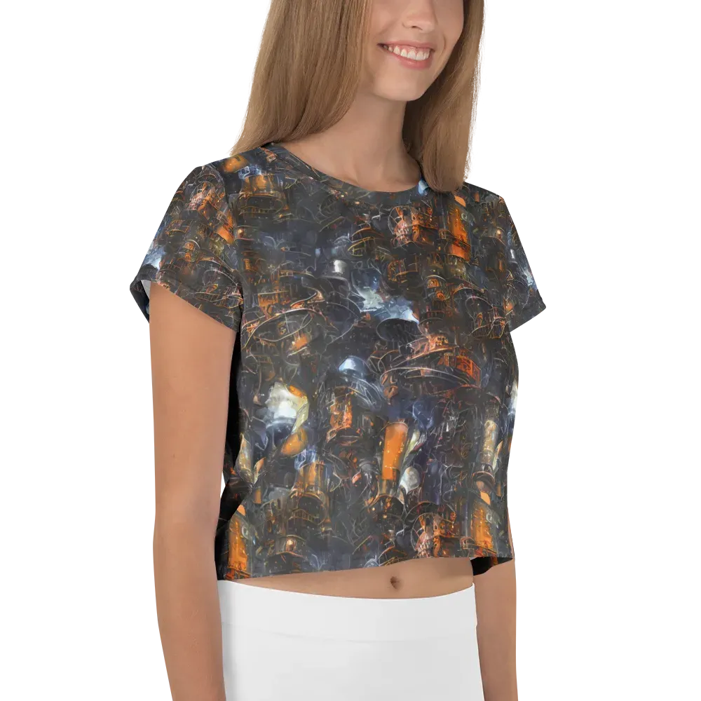 Midnight Mechanica on Crop Tee — Right
