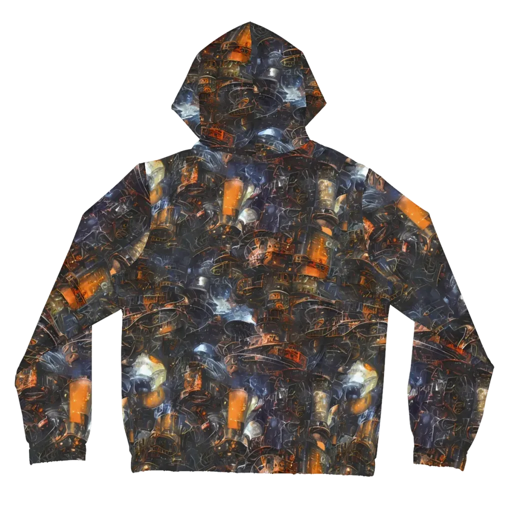 Midnight Mechanica on Women's Full-Zip Hoodie — Back
