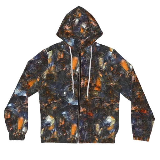 Midnight Mechanica on a Women's Full-Zip Hoodie