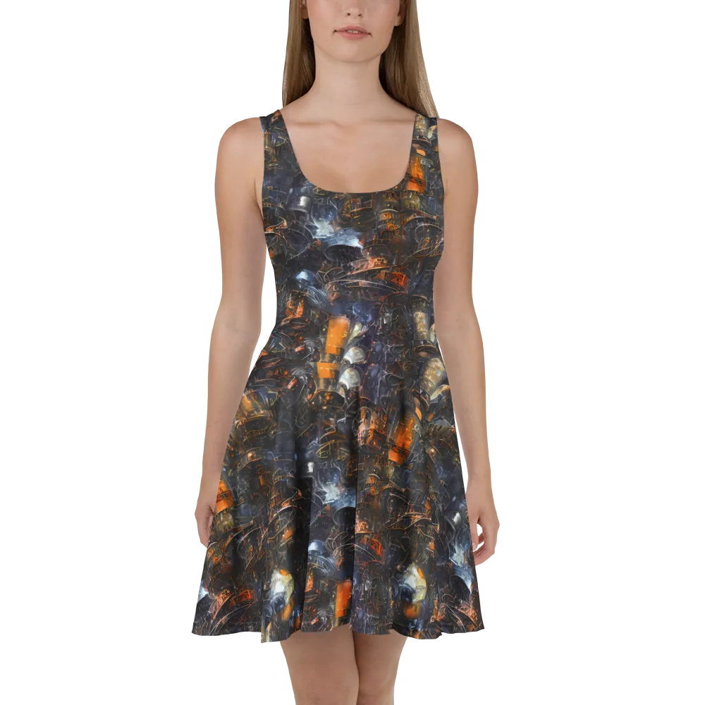 Midnight Mechanica on Skater Dress — Front