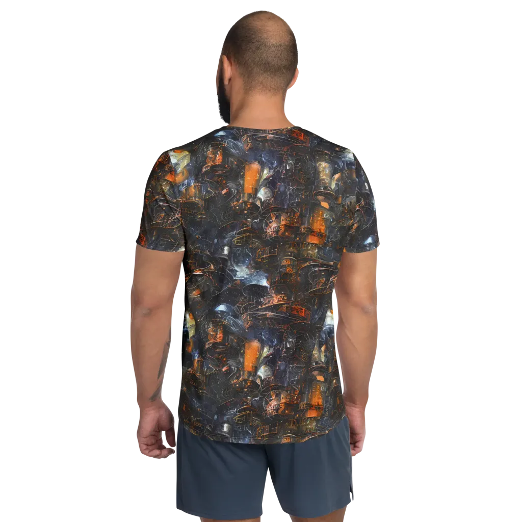 Midnight Mechanica on Men's Athletic T-Shirt — Back
