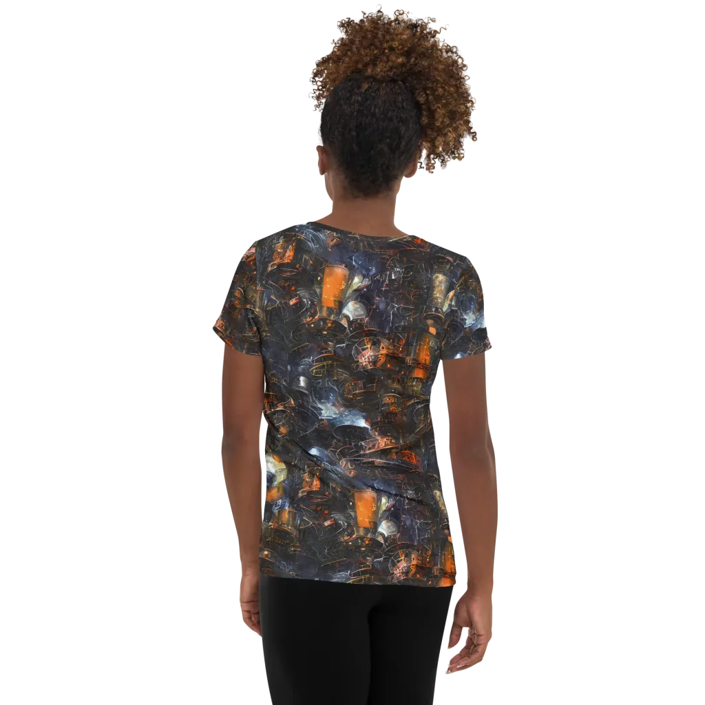 Midnight Mechanica on Women's Athletic T-Shirt — Back