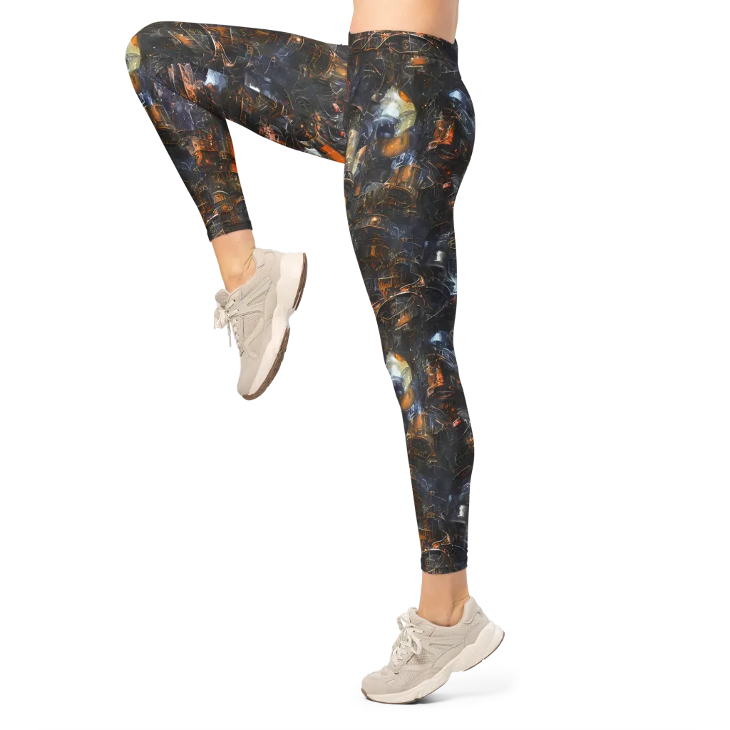 Midnight Mechanica on Leggings — Left