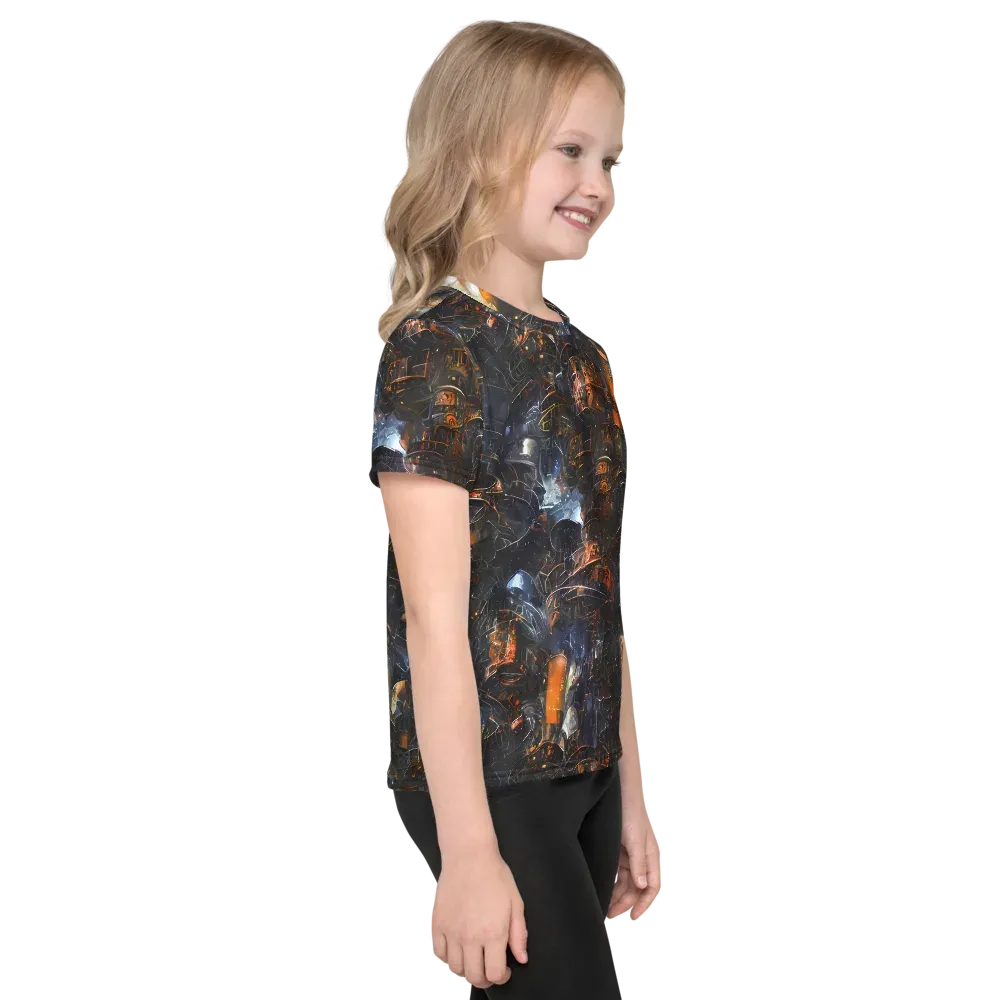 Midnight Mechanica on Kids Crew Neck T-Shirt — Right