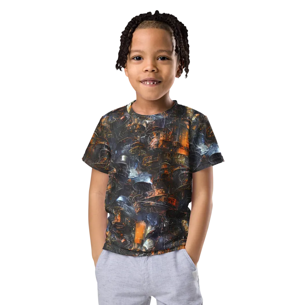 Midnight Mechanica on Kids Crew Neck T-Shirt — Front