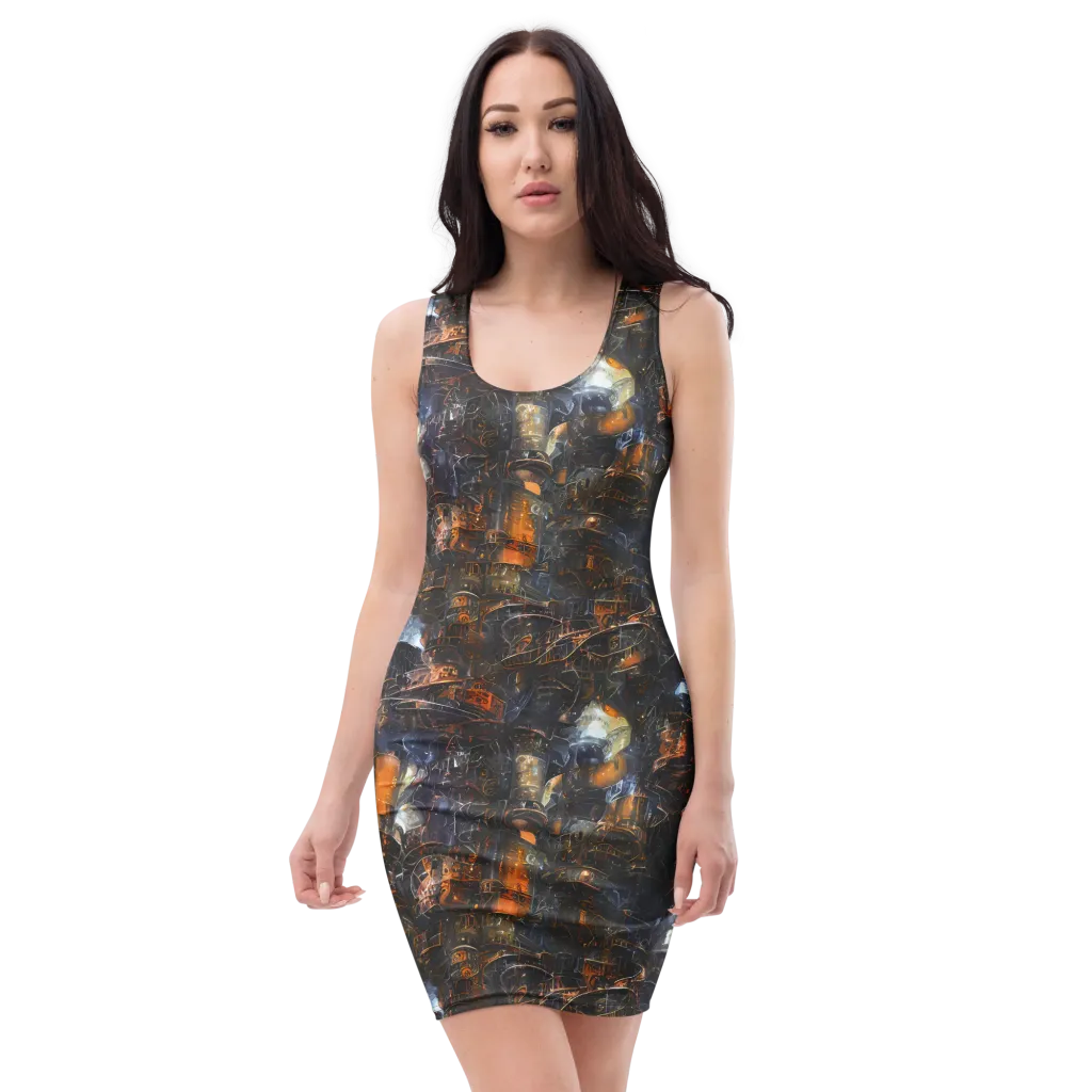 Midnight Mechanica on Bodycon Dress — Front