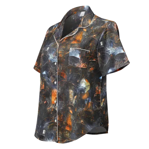 Midnight Mechanica on a Women's Short Sleeve Pajama Top