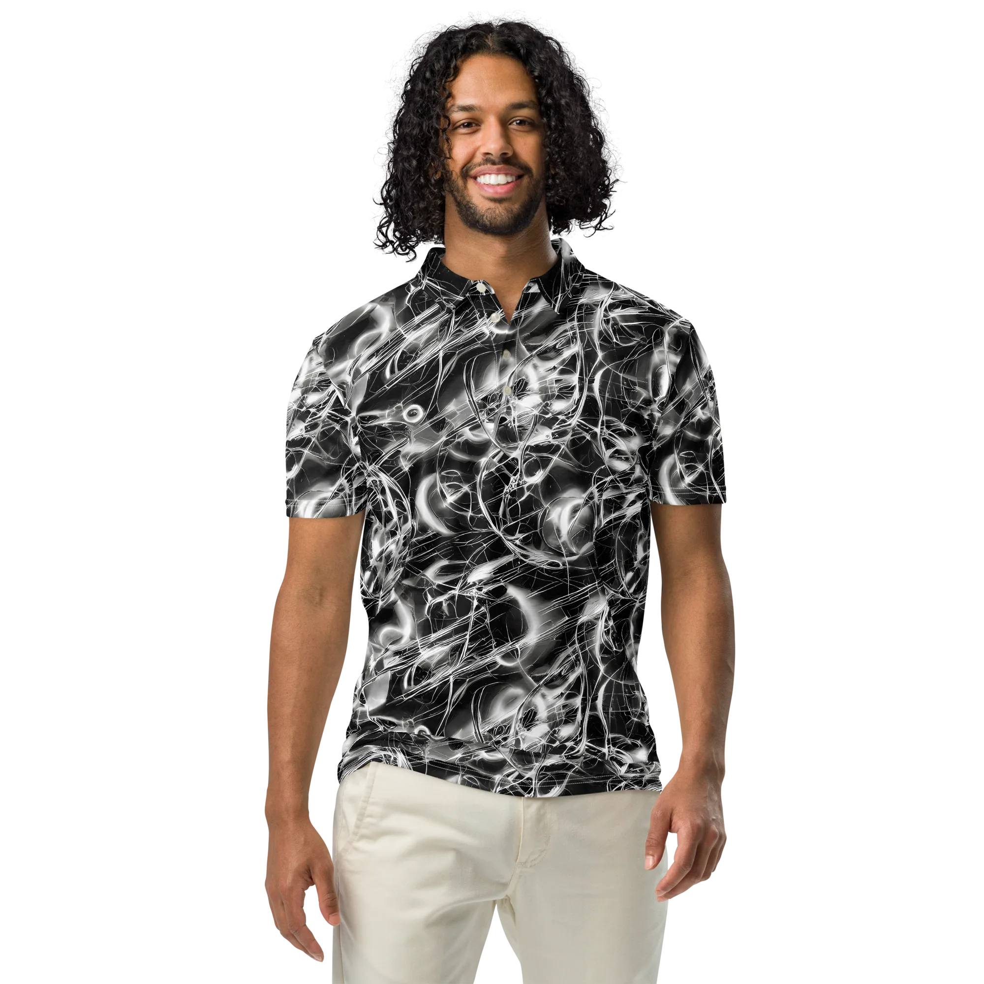 Chrome Tempest on Men's Slim Fit Polo Shirt — Front