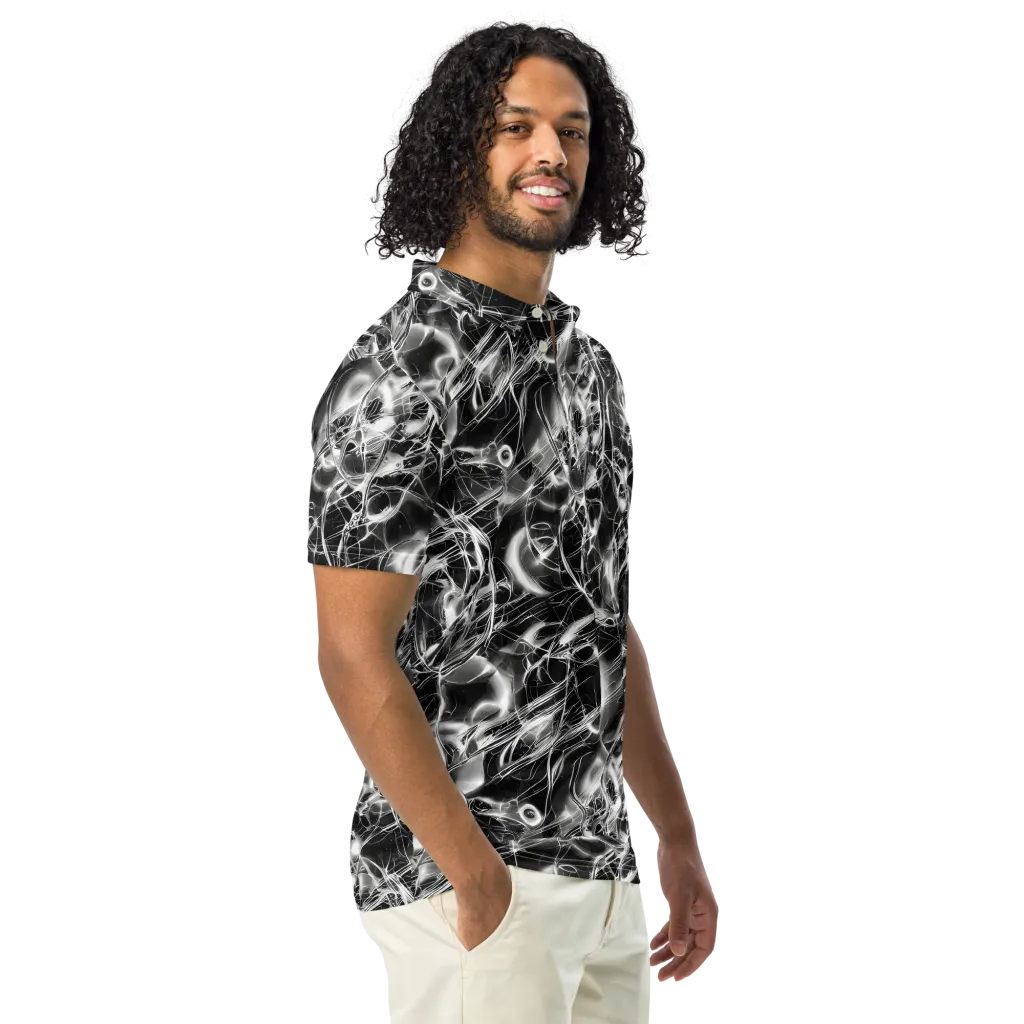 Chrome Tempest on Men's Slim Fit Polo Shirt — Right Front