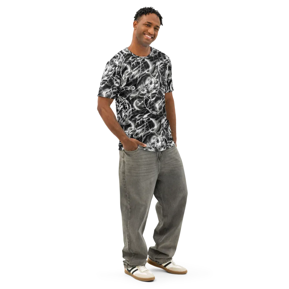 Chrome Tempest on Men's Cotton Crew Neck T-Shirt — Right Front