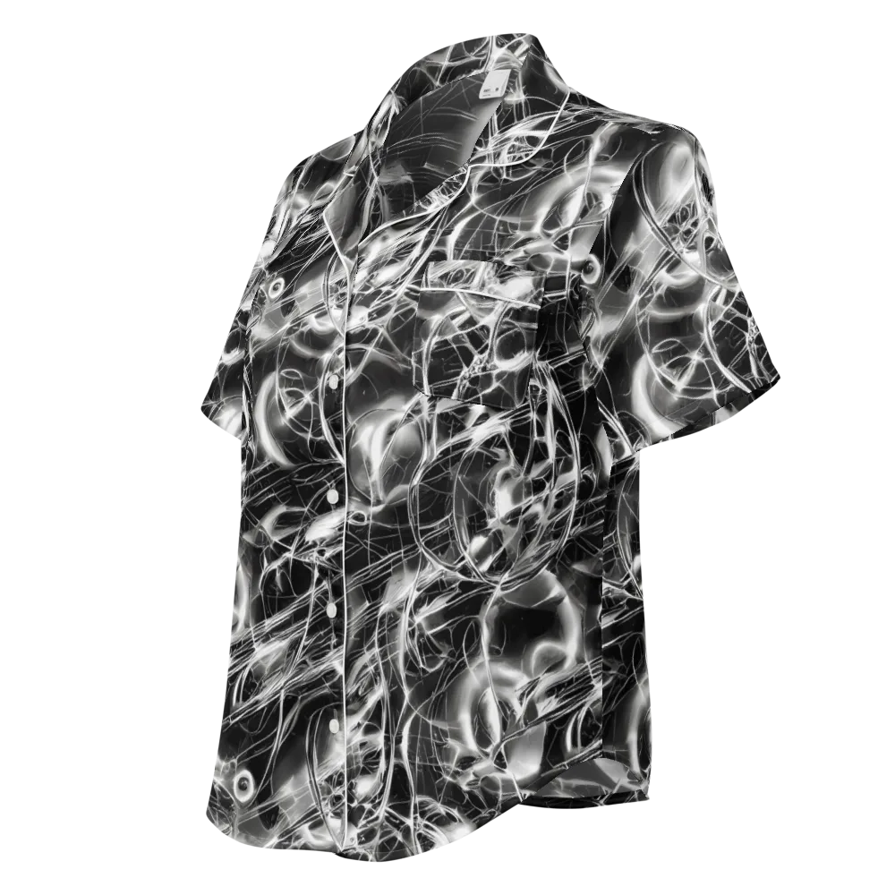 Chrome Tempest on Women's Short Sleeve Pajama Top — Left Front
