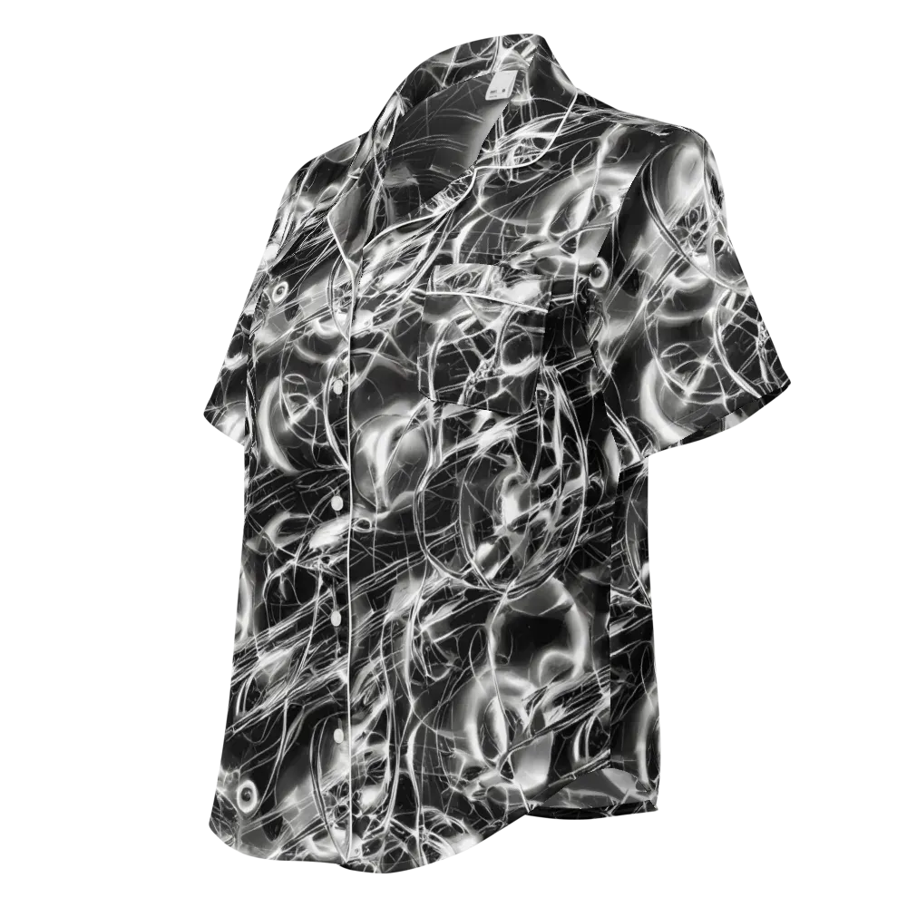 Chrome Tempest on Women's Short Sleeve Pajama Top — Left Front