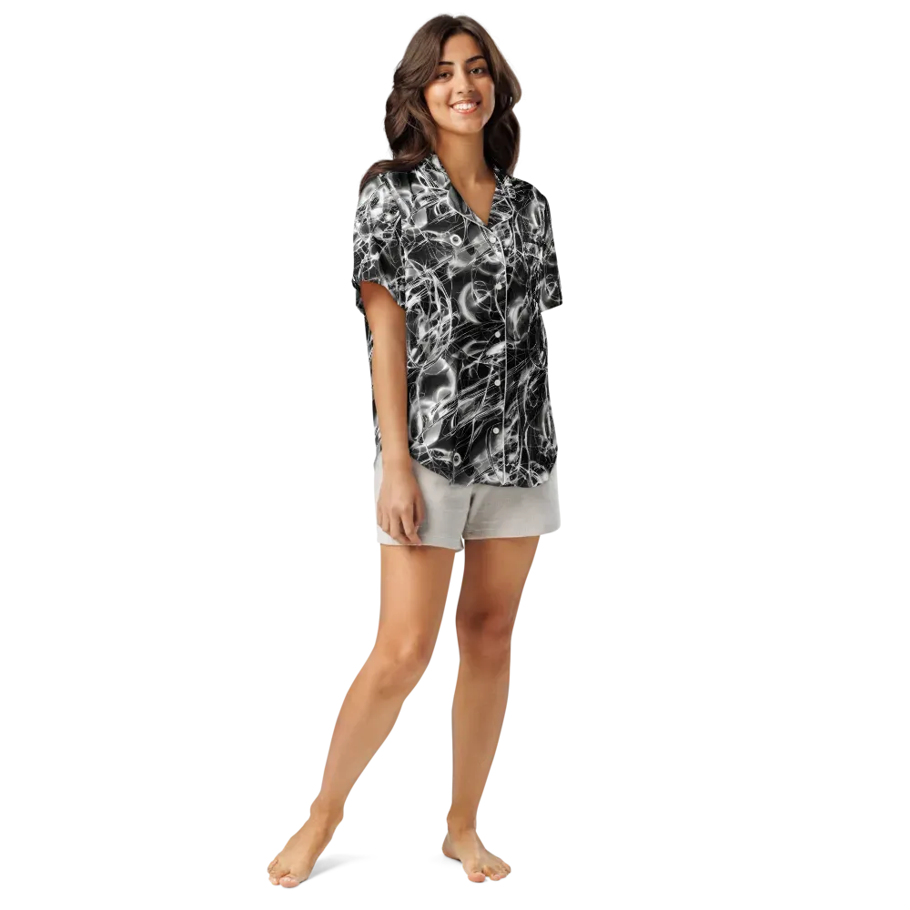 Chrome Tempest on Women's Short Sleeve Pajama Top — Front