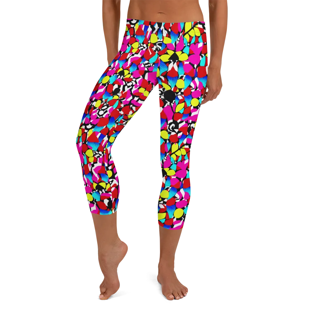 Chromatic Riot on Capri Leggings — Front