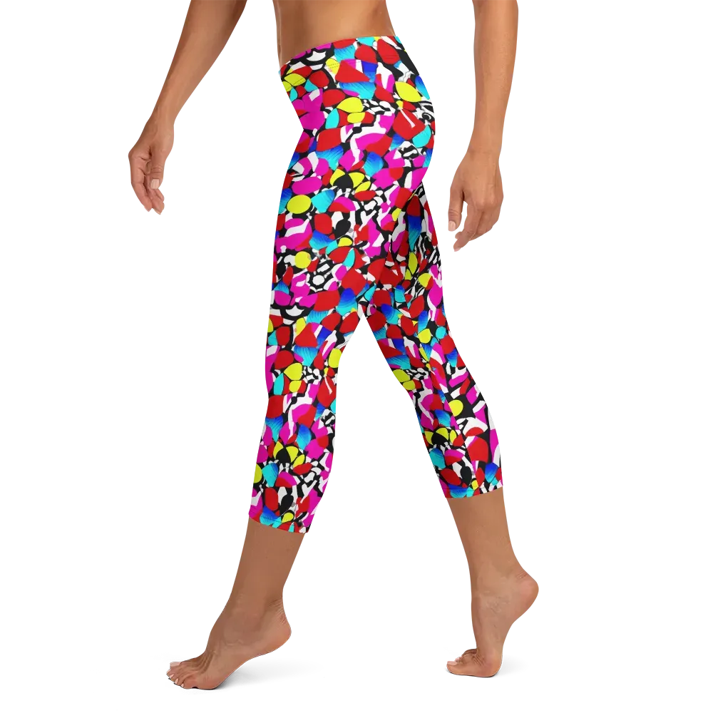 Chromatic Riot on Capri Leggings — Left