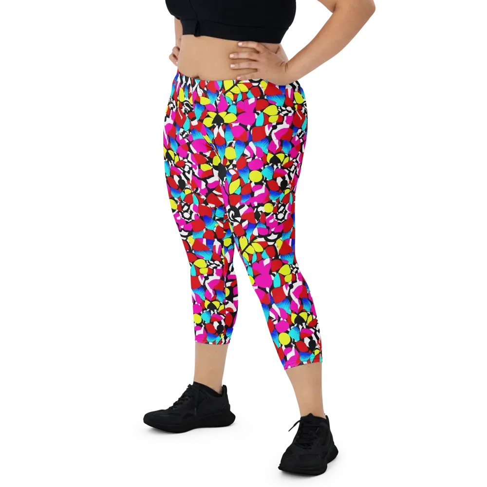 Chromatic Riot on Capri Leggings — Front