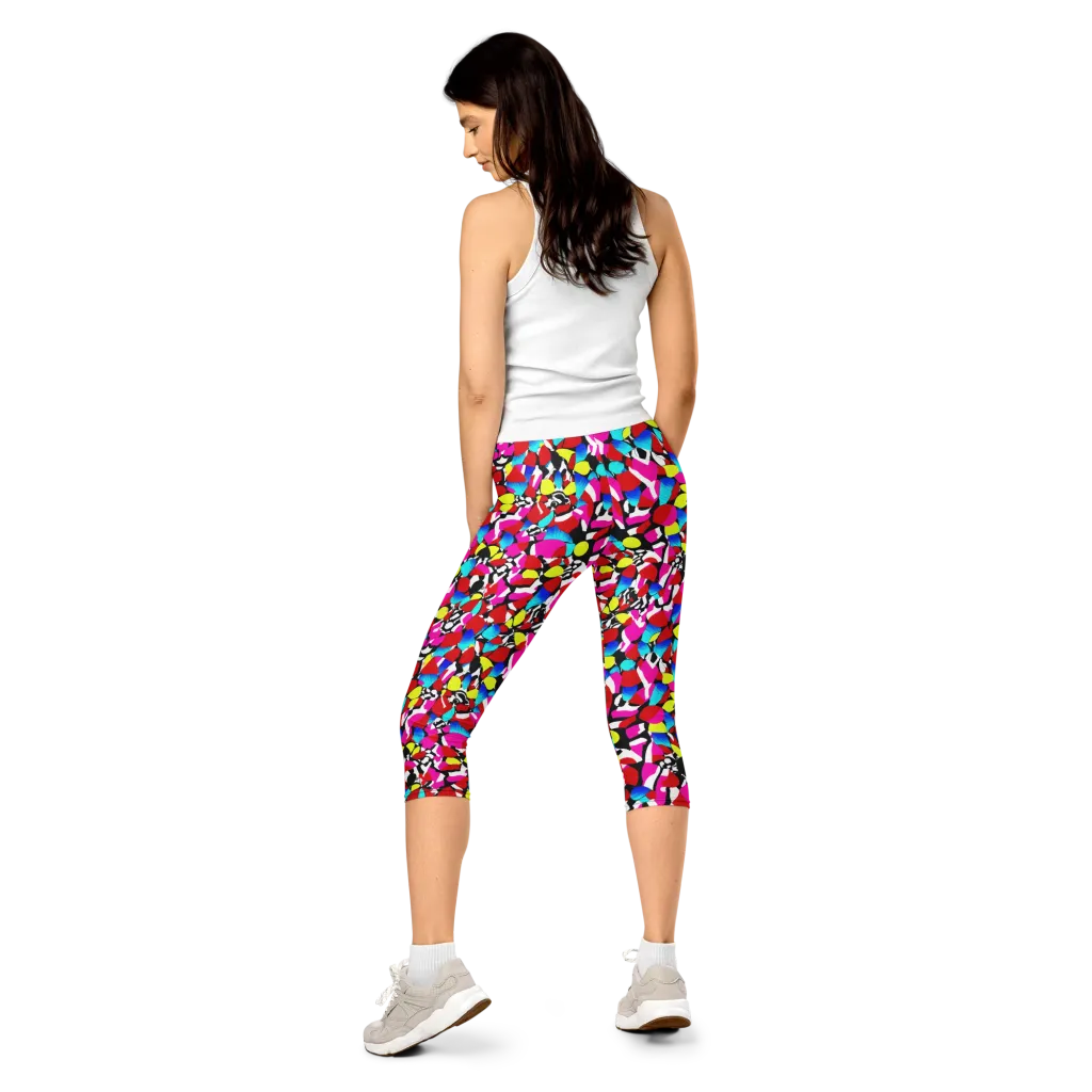Chromatic Riot on Capri Leggings — Back
