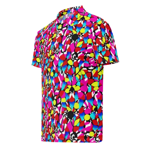 Chromatic Riot on a Men's Slim Fit Polo Shirt