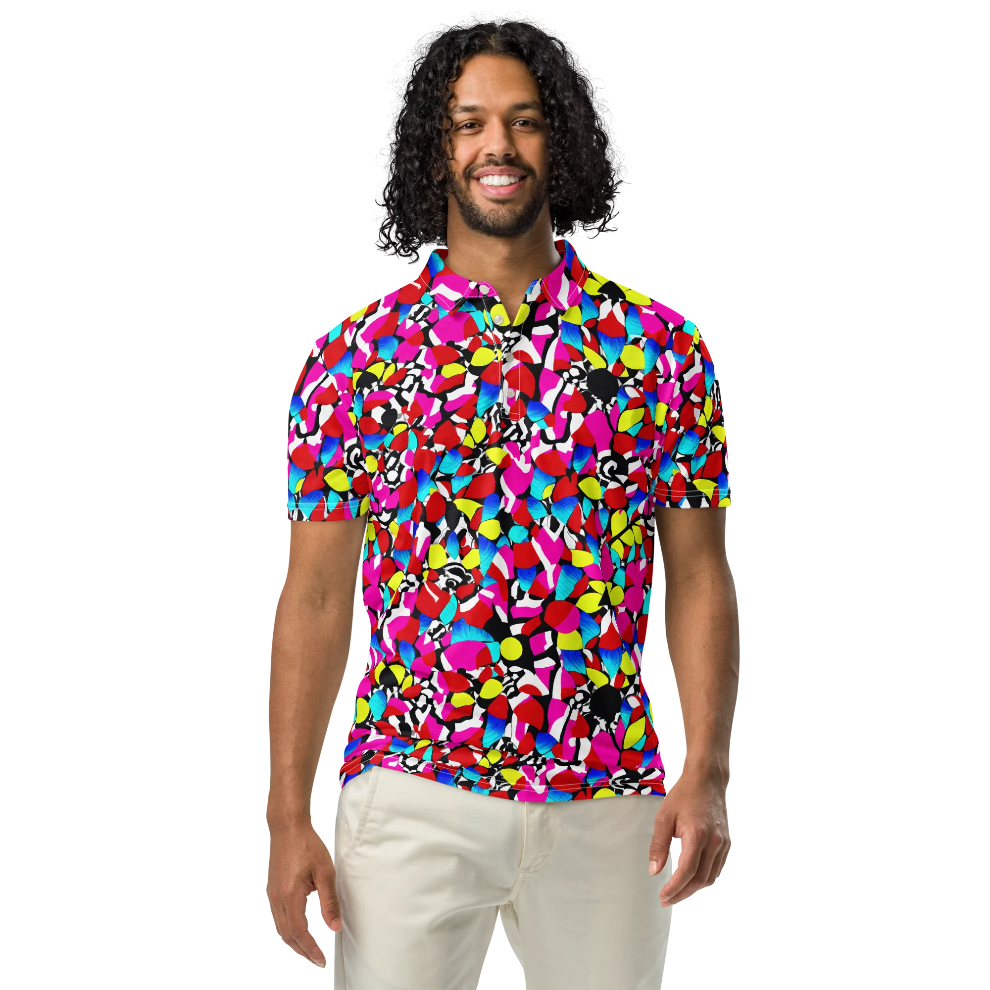 Chromatic Riot on Men's Slim Fit Polo Shirt — Front
