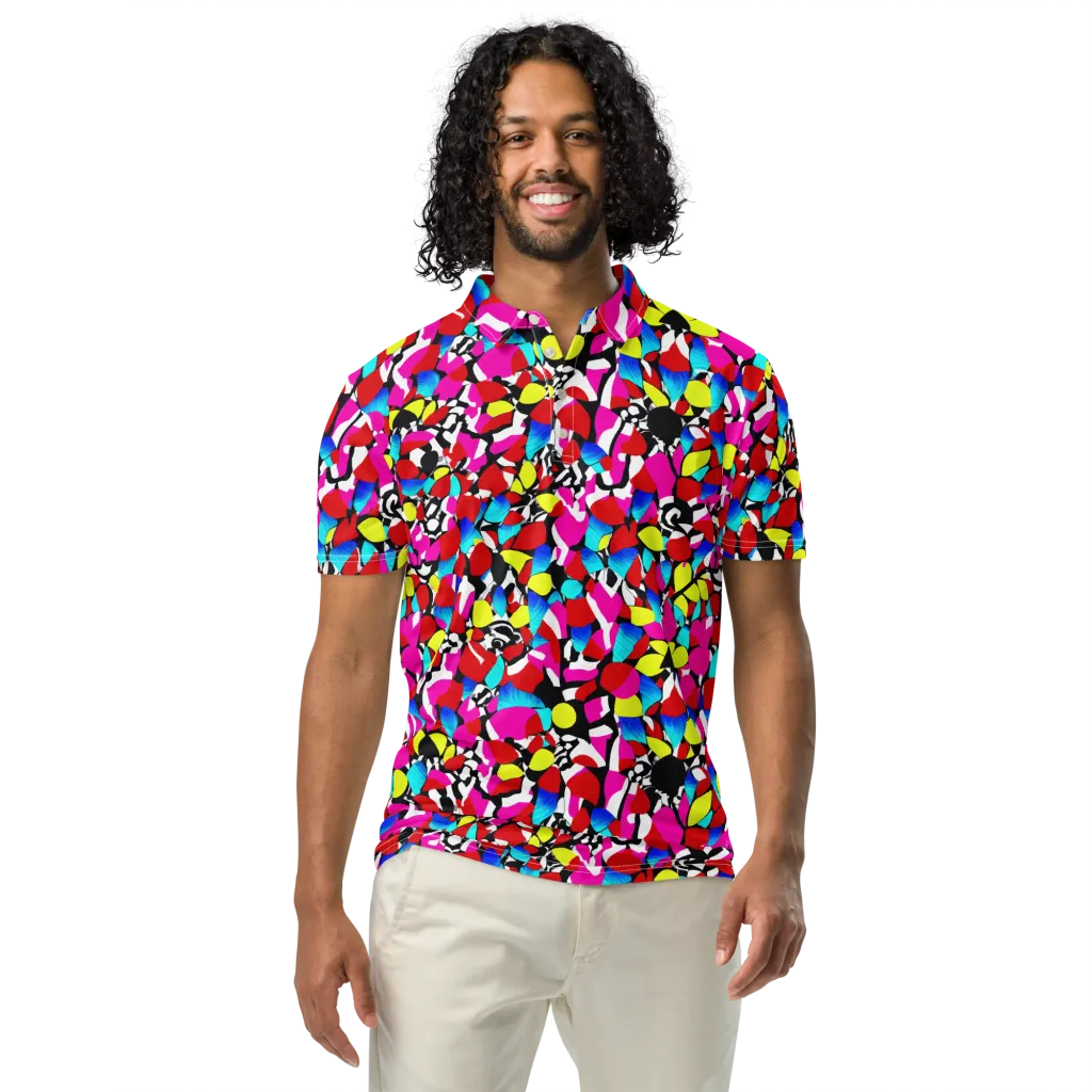 Chromatic Riot on Men's Slim Fit Polo Shirt — Front