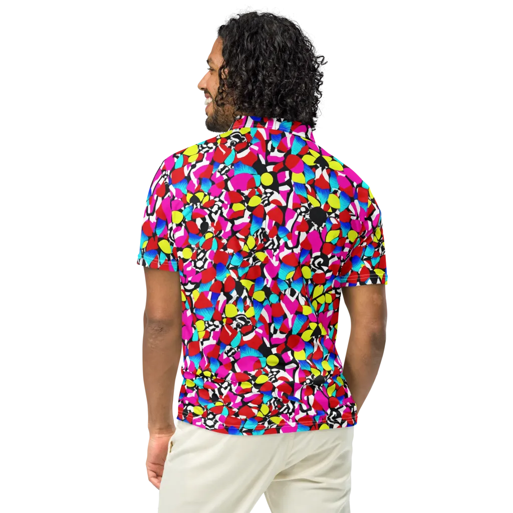 Chromatic Riot on Men's Slim Fit Polo Shirt — Back
