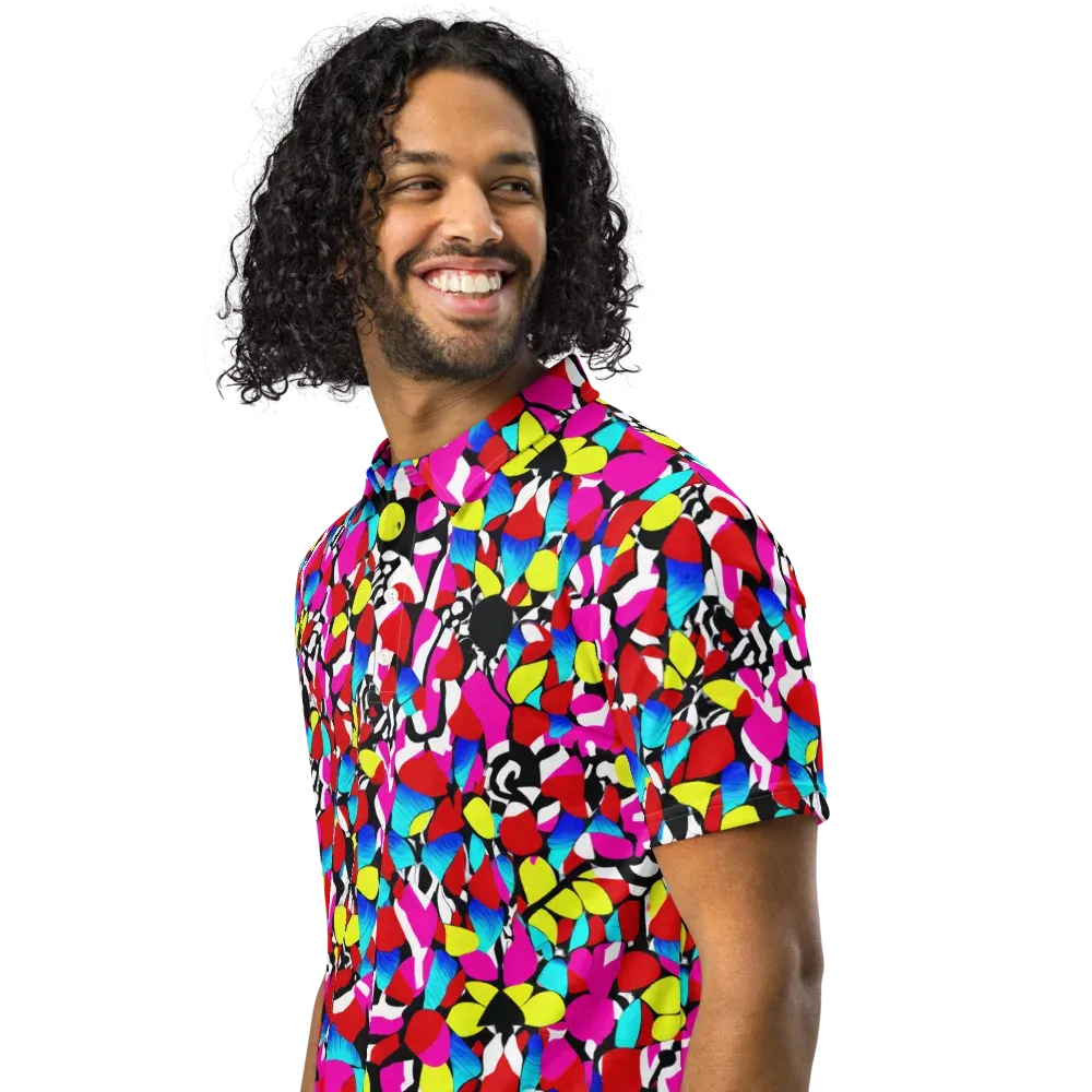 Chromatic Riot on Men's Slim Fit Polo Shirt — Left Front