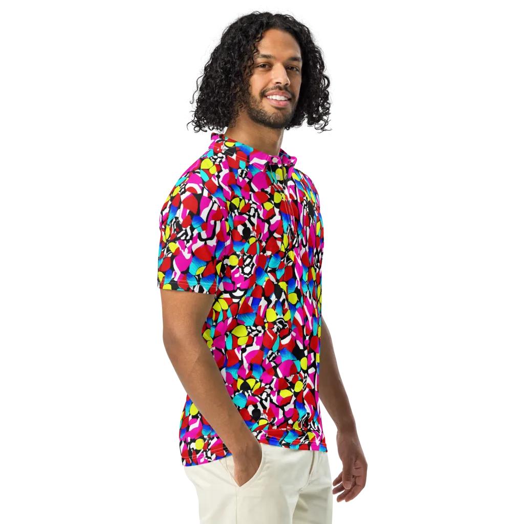 Chromatic Riot on Men's Slim Fit Polo Shirt — Right Front
