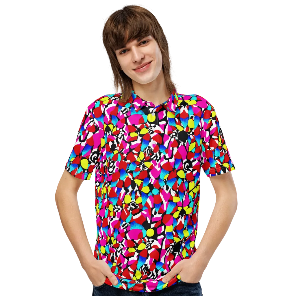 Chromatic Riot on Men's Slim Fit Polo Shirt — Front