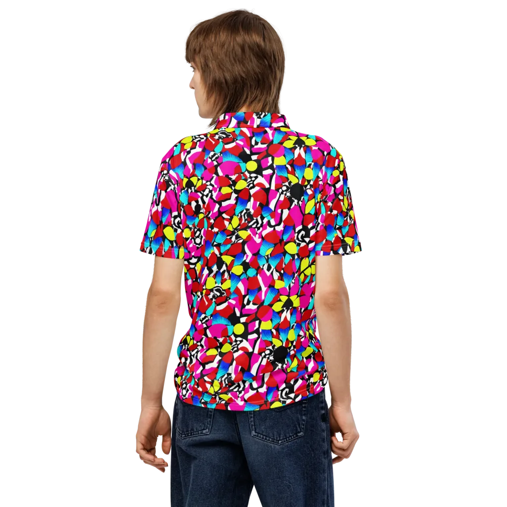 Chromatic Riot on Men's Slim Fit Polo Shirt — Back