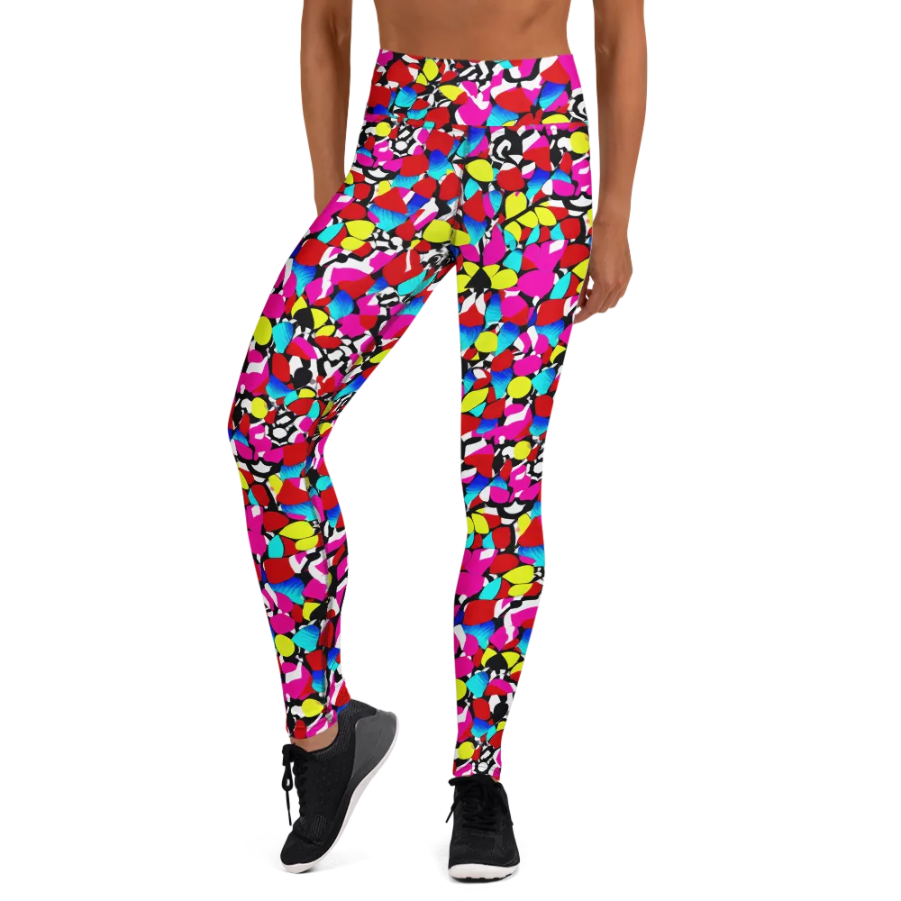 Chromatic Riot on Yoga Leggings — Front