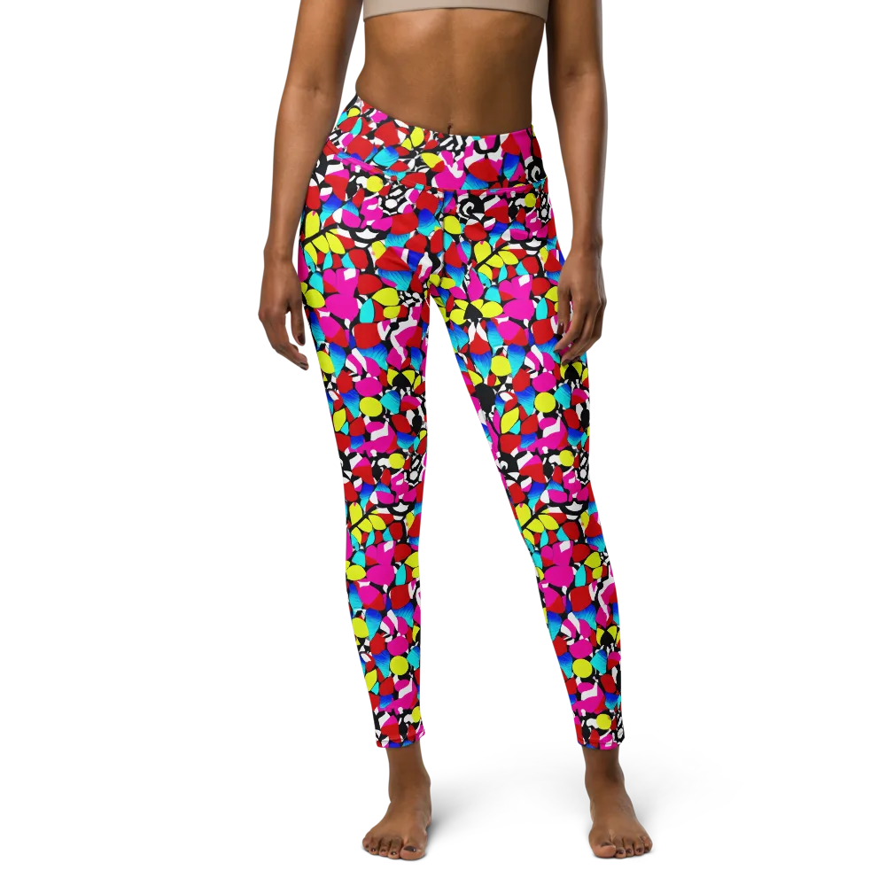 Chromatic Riot on Yoga Leggings — Front