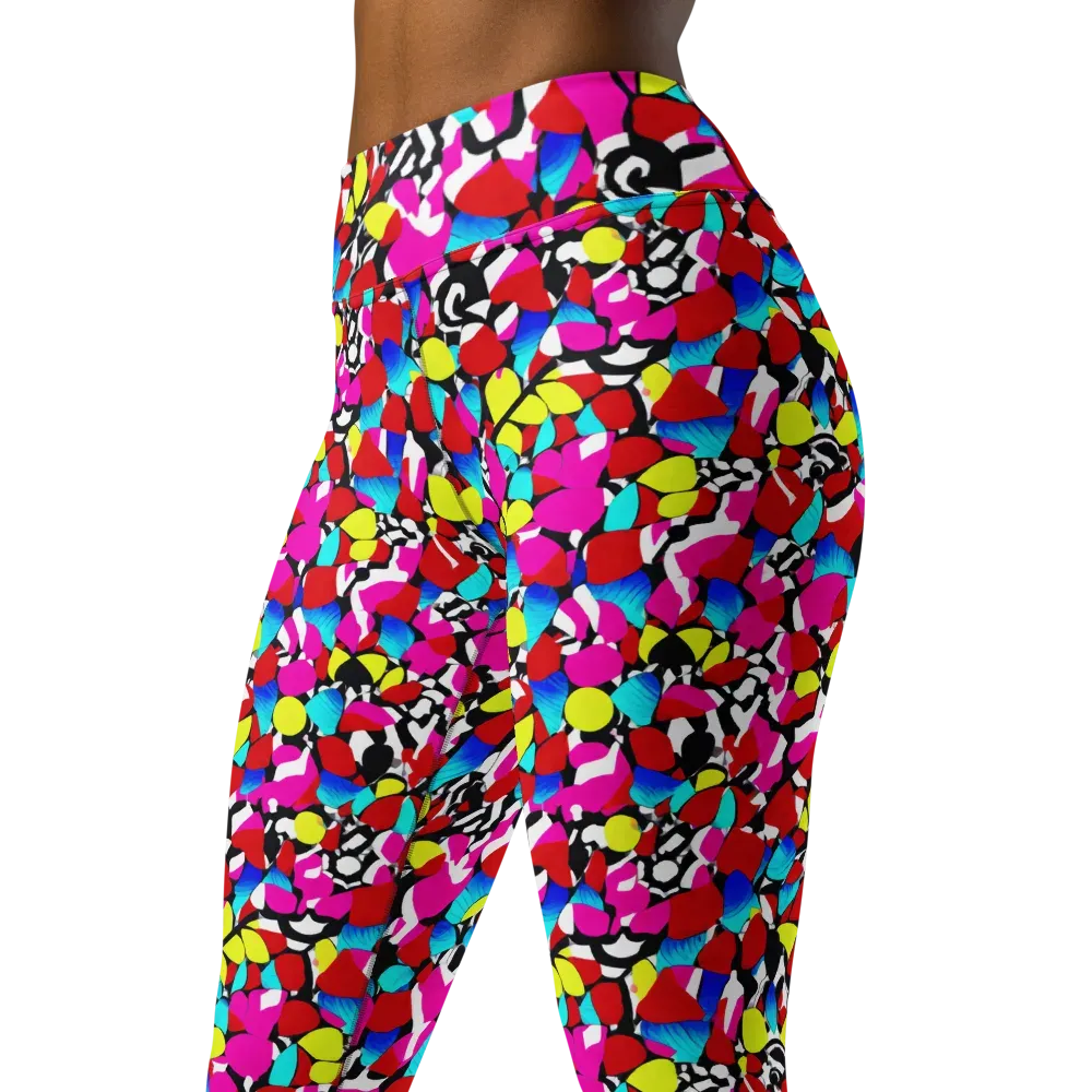 Chromatic Riot on Yoga Leggings — Left Front