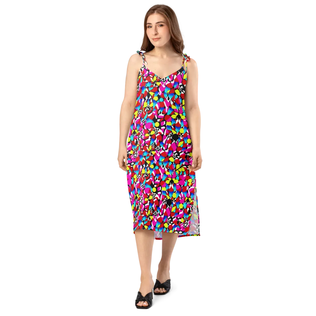 Chromatic Riot on Slip Dress — Front