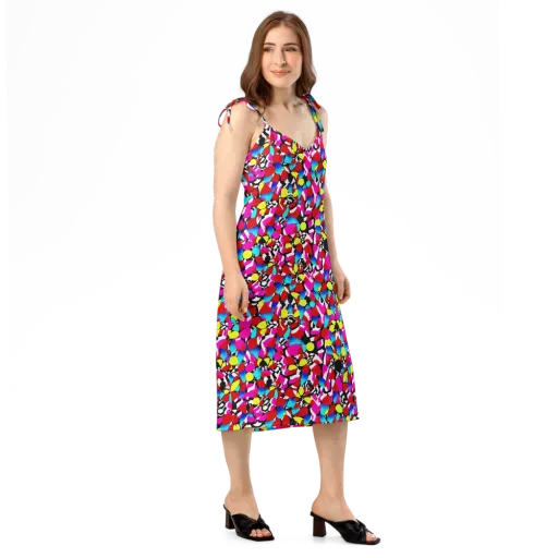 Chromatic Riot on a Slip Dress