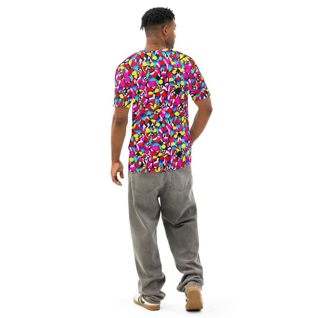 Chromatic Riot on Men's Cotton Crew Neck T-Shirt — Back