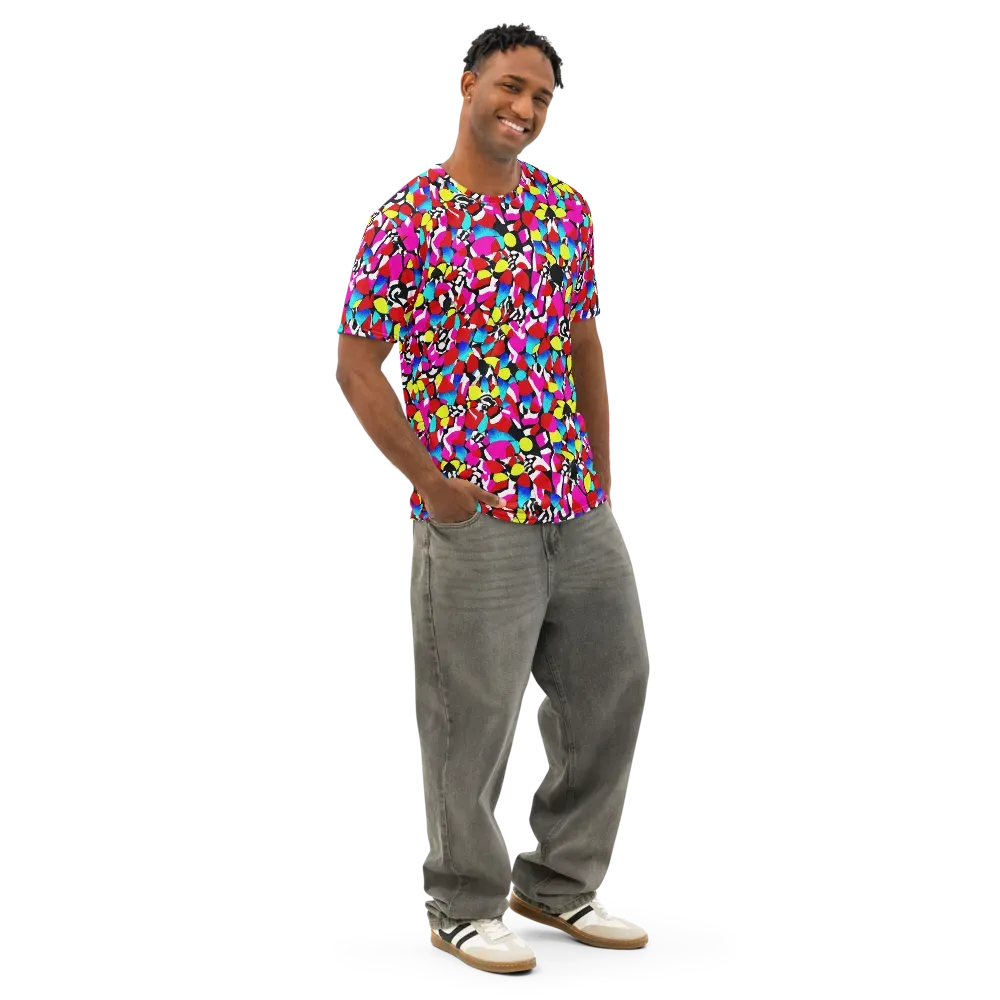 Chromatic Riot on Men's Cotton Crew Neck T-Shirt — Right Front