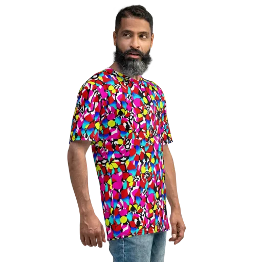 Chromatic Riot on a Men's Crew Neck T-Shirt