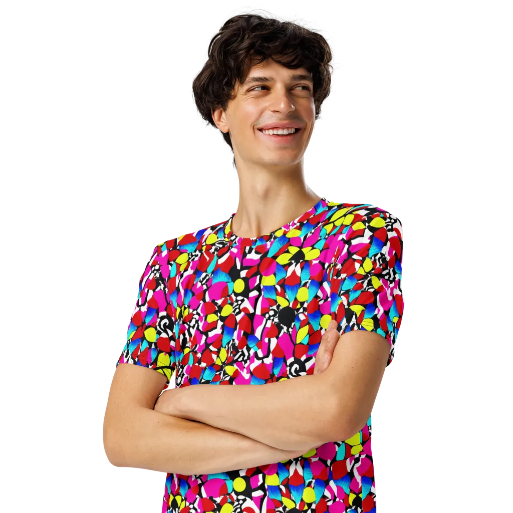 Chromatic Riot on Men's Crew Neck T-Shirt — Left Front